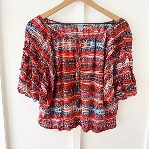FARM RIO red striped blouse